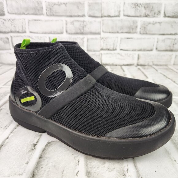 OOfos OOmg High Women's Sz 9 Black Slip On Recovery Comfort Breathable Mesh Shoe - Picture 1 of 10